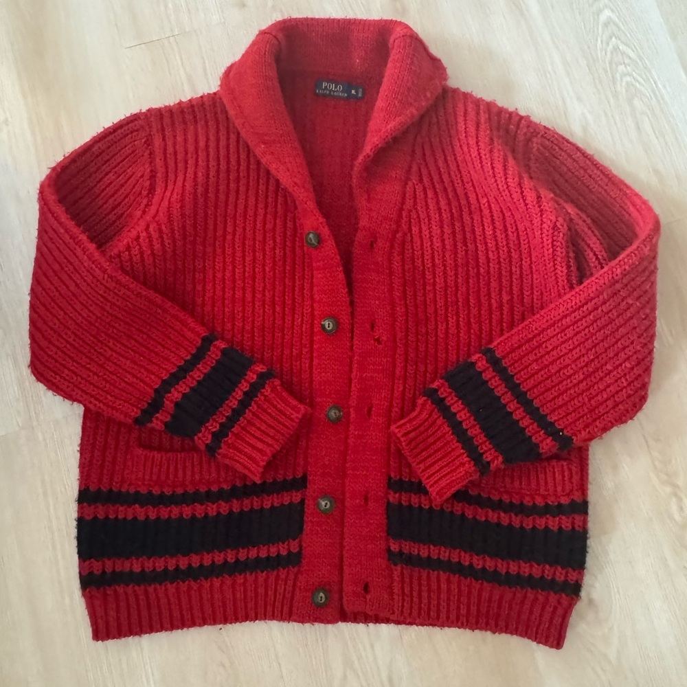 Polo by Ralph Lauren Red Cardigan Sweater for Men